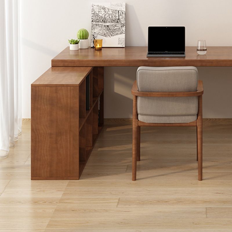 Industrial Solid Wooden Office Desk L-Shape Writing Desk for Bedroom