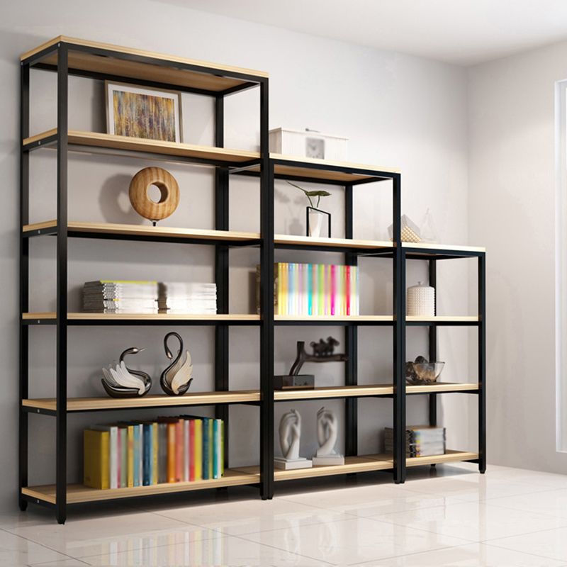 Metal Etagere Bookcase Scaffale di libri a retro aperto industriale con ripiani per ufficio e casa