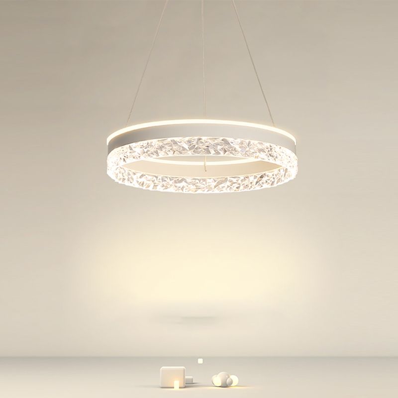 Modern Chandelier LED Hanging Pendant Light Fixture with Acrylic Shade for Living Room