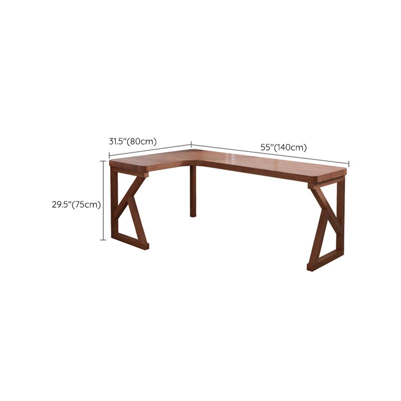 Contemporary Solid Wood Office Desk 29.53" Tall Writing Desk