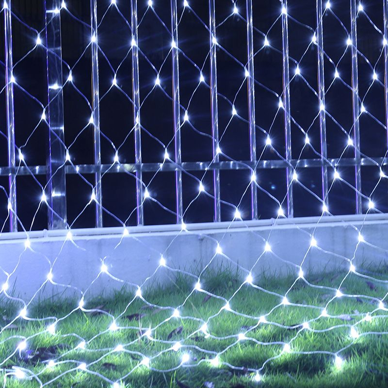 9.8ft Fishnet LED Fairy Lamp Artistic Plastic Courtyard Solar String Light in Clear