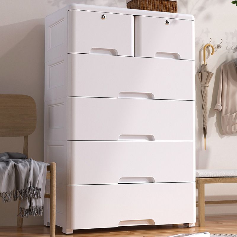 Ultra-Modern Vertical Kids Nightstand Plastic Kids Furniture with Drawers