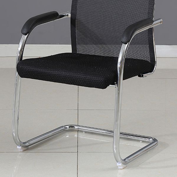 Modern Office Chair Fixed Arms No Wheels Upholstered No Distressing Desk Chair