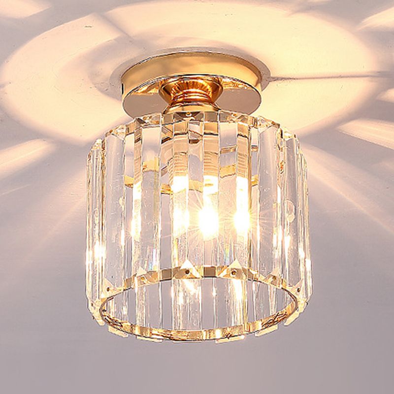 Simplicity Ceiling Lamp Modern Crystal Flush Mount Light Fixture for Bedroom