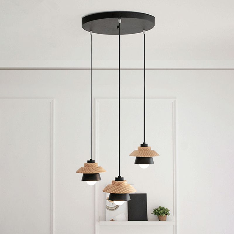 Wooden Hanging Pendant Light Modern Style Suspension Pendant Light