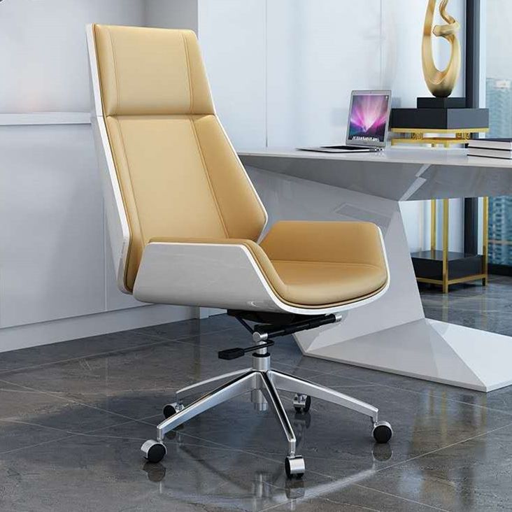 Contemporary High Back Chair Ergonomic Executive Leather Chair