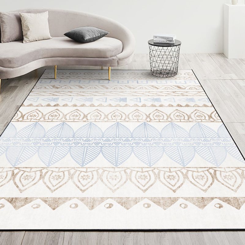 Light Color Home Decoration Carpet Bohemian Chevron Area Rug Polyester with Non-Slip Backing Rug