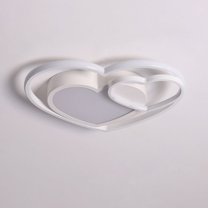 Amore Cuore Acrilico Flush Mount Lampada Nordic Bianco/Rosa LED vicino alla luce del soffitto per camera da letto