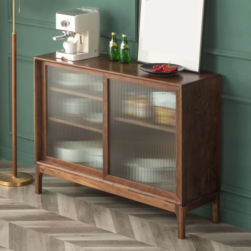 Contemporary Display Stand Pine Storage Cabinet for Dining Room