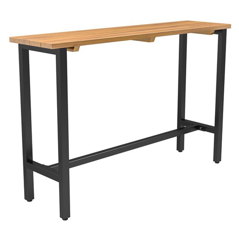 Rectangle Bar Dining Table Contemporary Bar Table with Trestle Base in Black