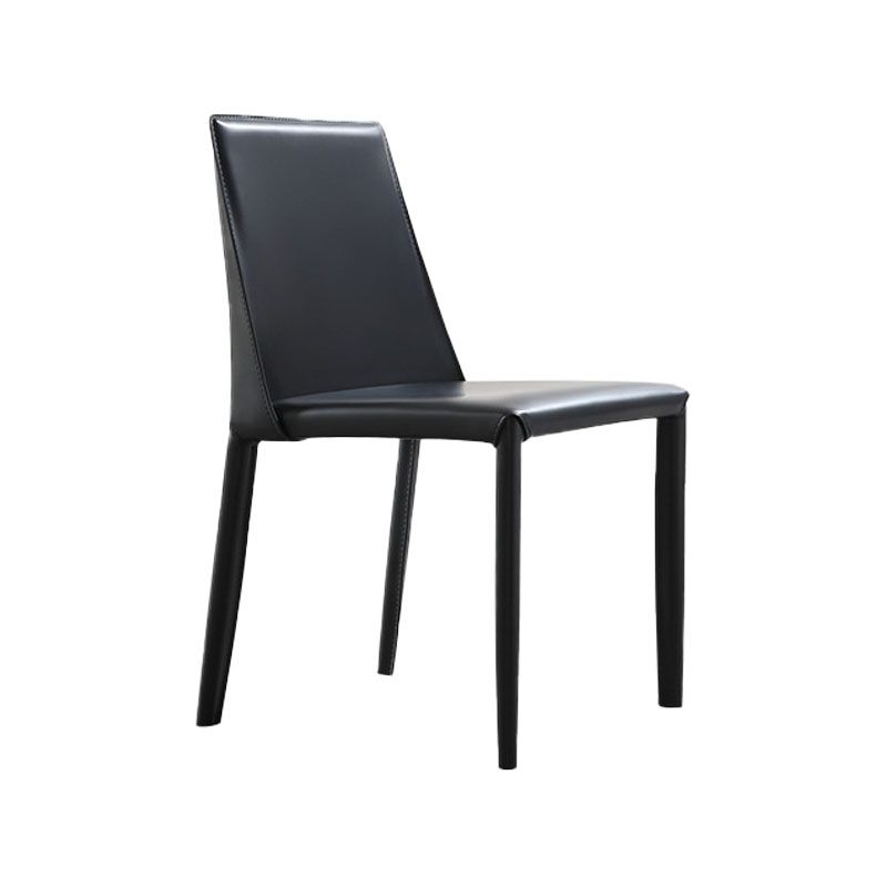 Modern Design Leather Dining Chairs for Home Solid Back Chair