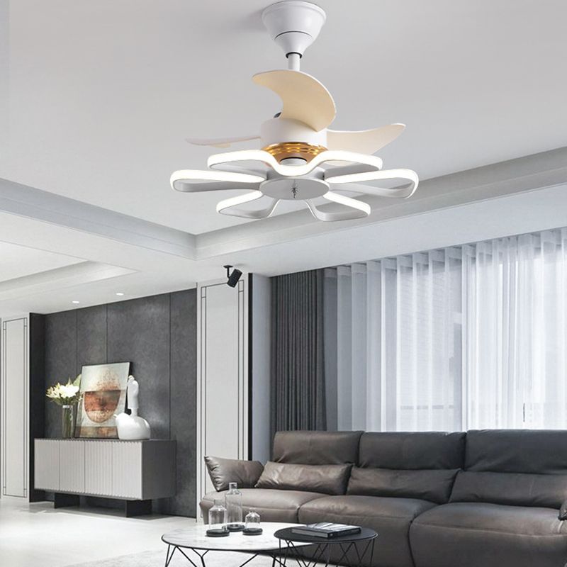 Metal Geometric Shape Ceiling Fan Modern Style 1 Light Ceiling Fans Fixtures