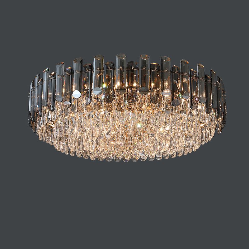 Modern Ceiling Lamp Household Flush Mount Light Fixture with Crystal Shade for Bedroom