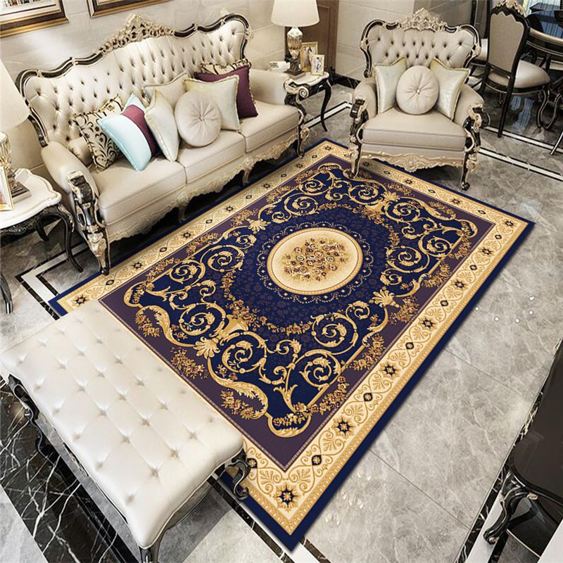 Tapis traditionnel Tapis Tribal Classical Tribal Tapis Polyester Intérieur Tapis avec un support sans glissement