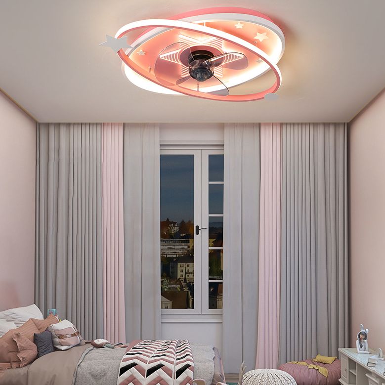 Nordic Metal Flush Mount Plafond Éclairage Éclairage Saturn Spotlight Mount avec ventilateur pour chambre à coucher