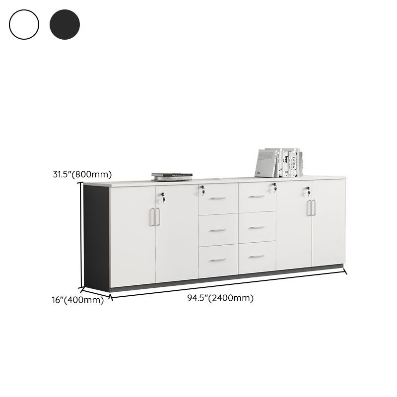 Modern Wooden Filing Cabinet with Lock Storage for Home Office