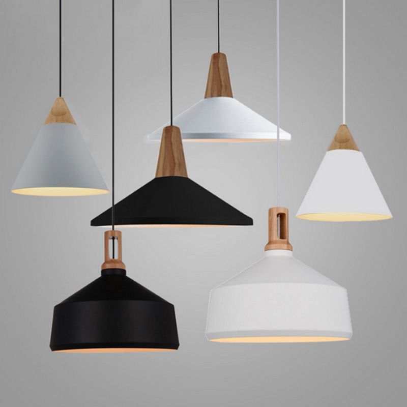 1 Light Geometric Hanging Lights Modern Style Metal Drop Pendant