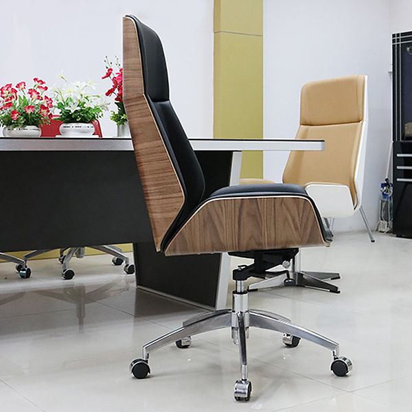 Chrome Metal Modern Task Chair with Wheels Executive Ergonomic Desk Chair