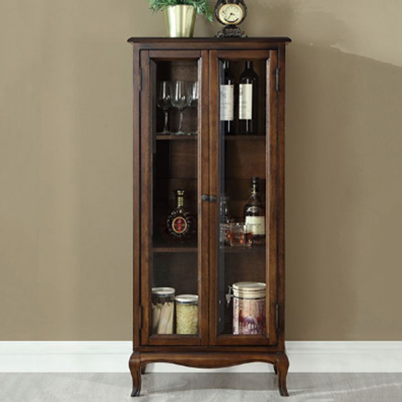 Traditional Solid Wood Cabinet Multi-shelf Display Buffet Cabinet for Living Room