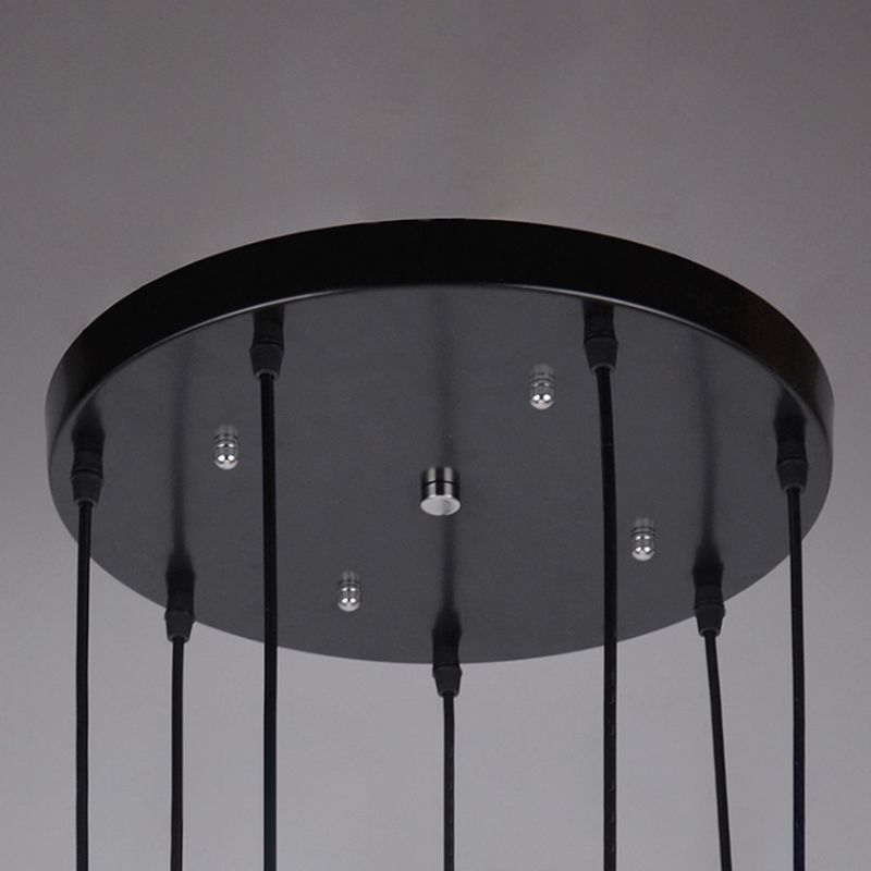 Black Multi Pendant Light Fixture Vintage Metal Wire Cage Multi Light Pendant Lighting