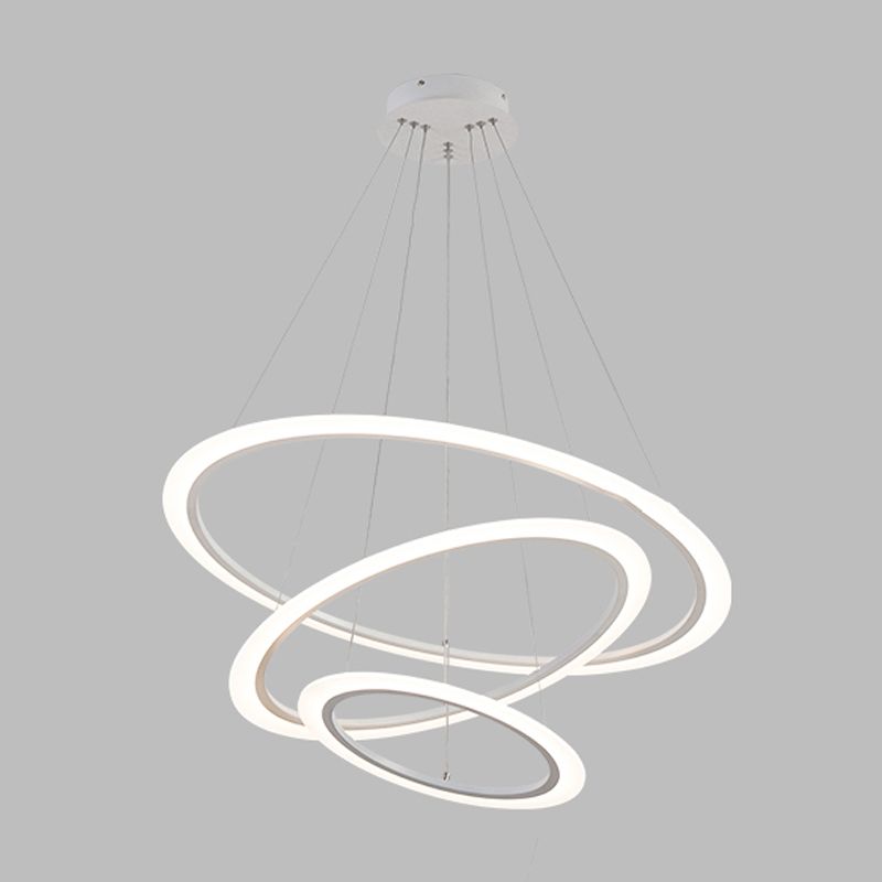 Multi-Tier Shape Chandelier Lights Modern Metal Chandelier Lighting Fixtures in White