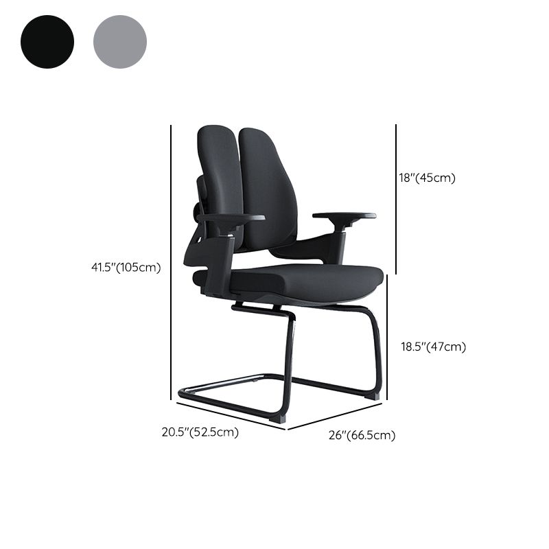 Modern Desk Chair Mesh Computer Chair Mid-Back Chair in Black/Gray