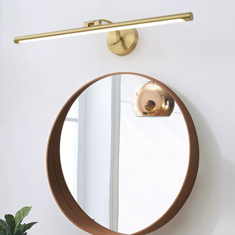 Moderner minimalistischer Stil Linearer Wand montiertes Waschtischlichter Kupferwandmontierter Leuchte im goldenen Finish