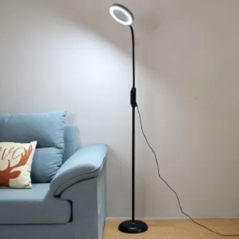 Modern Style Circle Shape Floor Lamp Metal 1-Light Floor Lamp