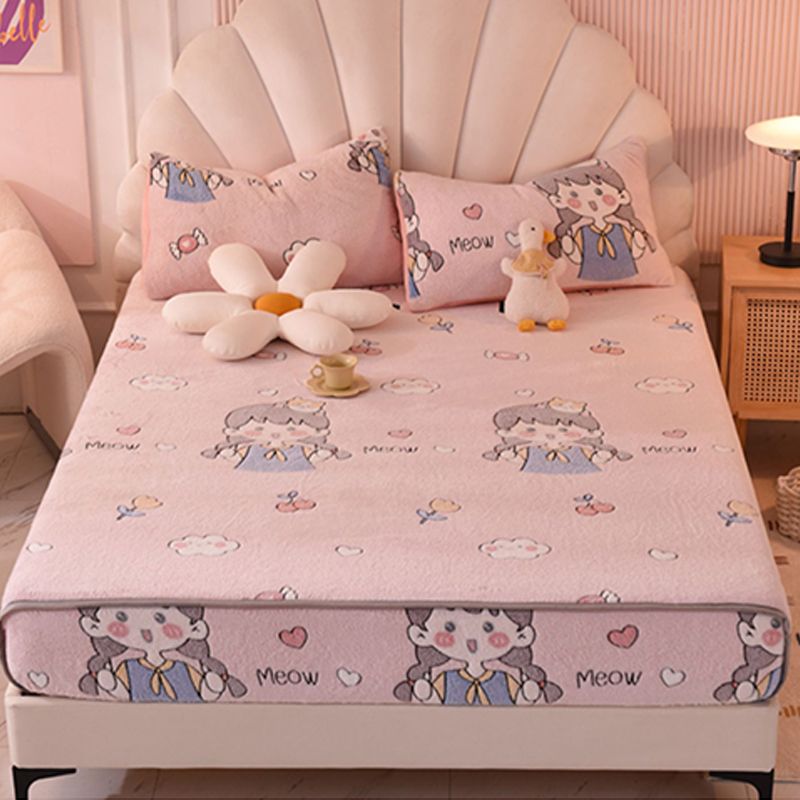 Micro Flannel Sheet Cartoon Print Breathable Ultra-Soft Non-Pilling Sheet