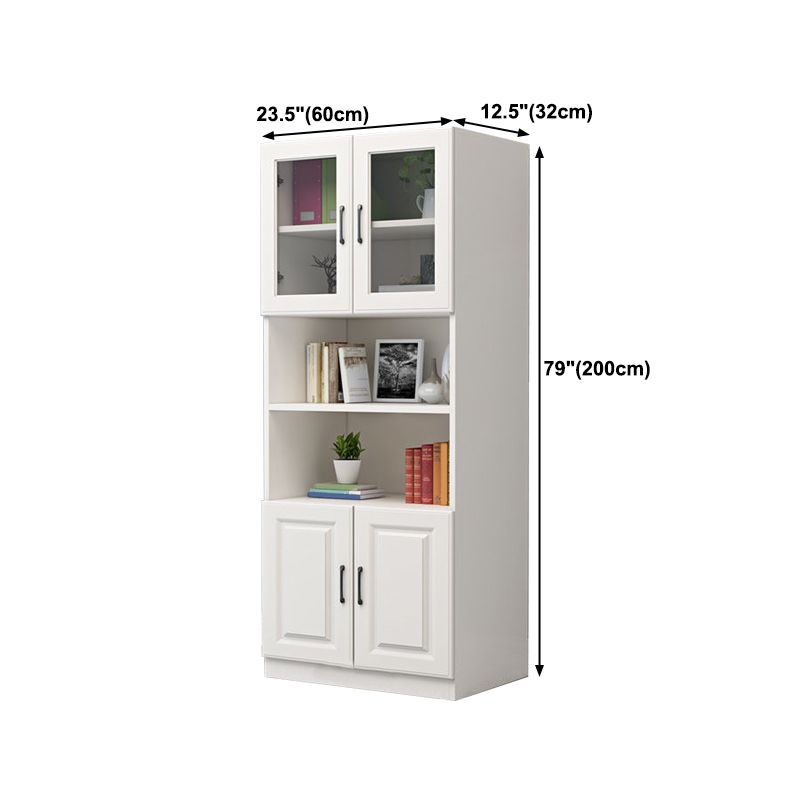 White Engineered Wood Shelf Bookcase Vertical Bookshelf for Office