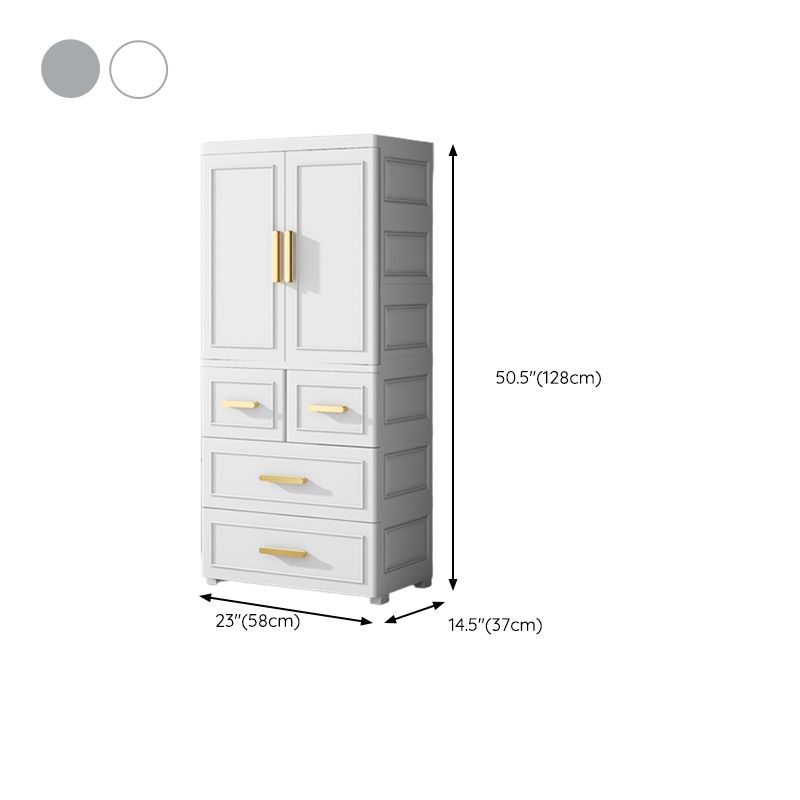 Contemporary Kids Closet Glossy Coat Locker With Door and Shelved