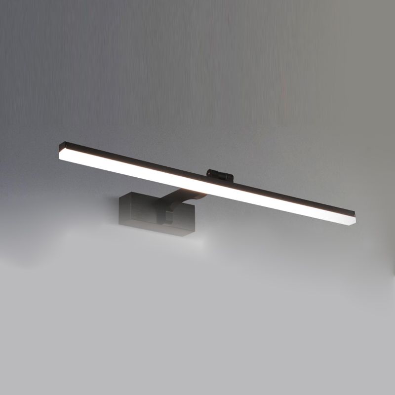 Postmodern Aluminum Vanity Light Straight 1 Light Mirror Light in Black for Bathroom