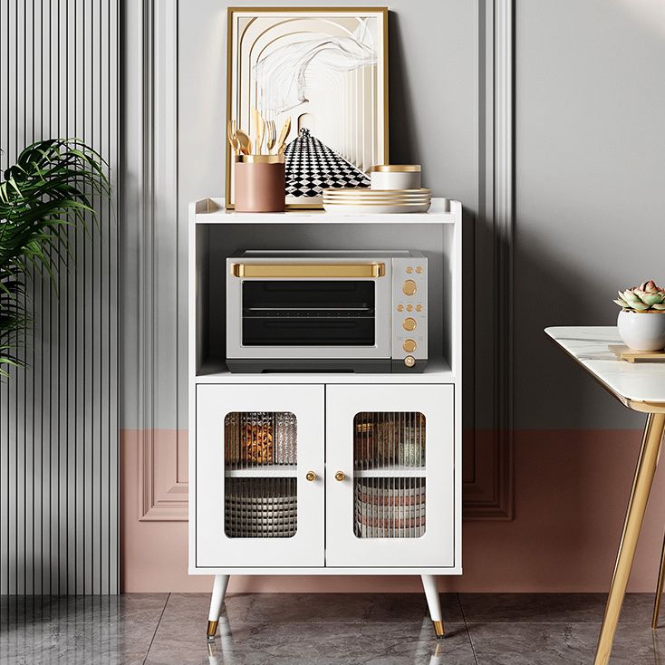 Wood Kitchen Sideboard Cabinet Glam Credenza with Drawers and Storage