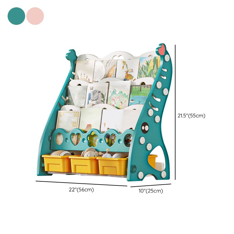 Contemporary Freestanding Book Display Plastic Book Shelf in Closed Back