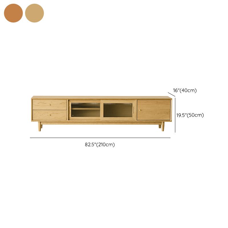 Scandinavian Media Console Wooden TV Media Console with Drawers