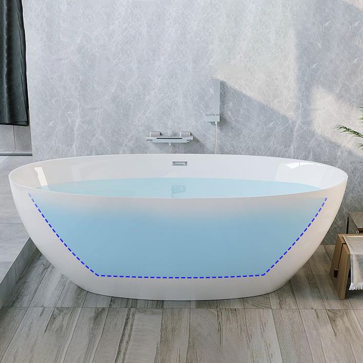 Oval Freestanding Soaking Bathtub Antique Finish Modern Bath Tub