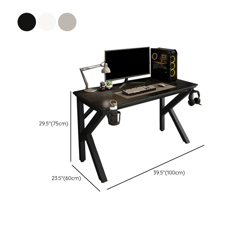 Cable Management Rectangle Stone Gaming Desk Industrial Writing Desk