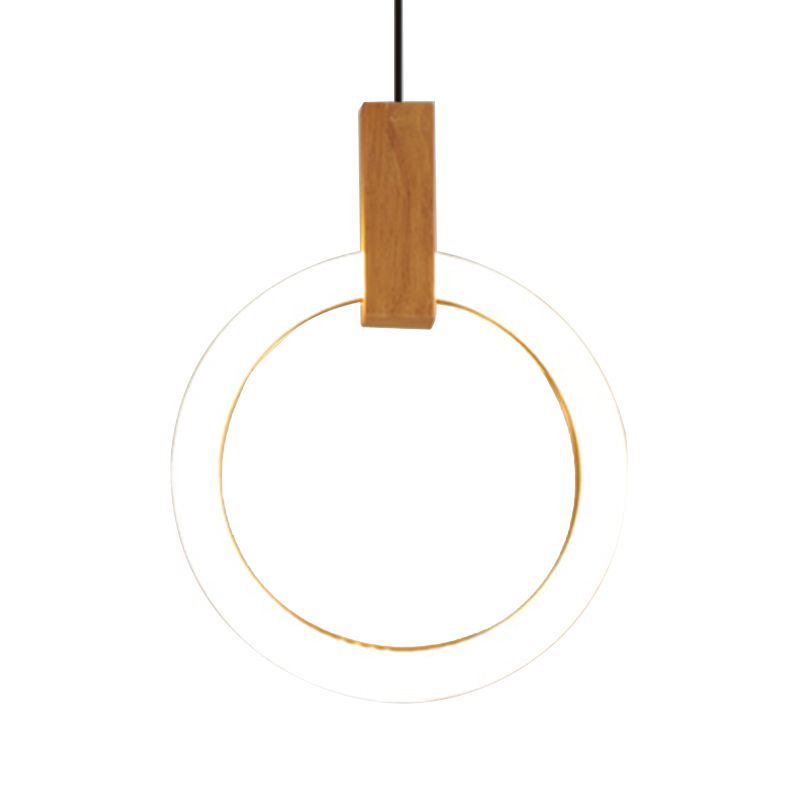 Contemporary Style Circle Shape Pendant Light Acrylic 1 Light Hanging Lamp