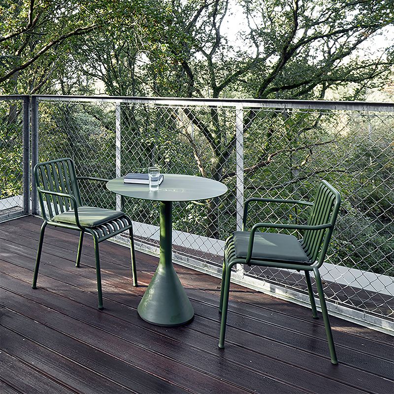 Modern Green Outdoor Bistro Table Iron Rust Resistant Bistro Table