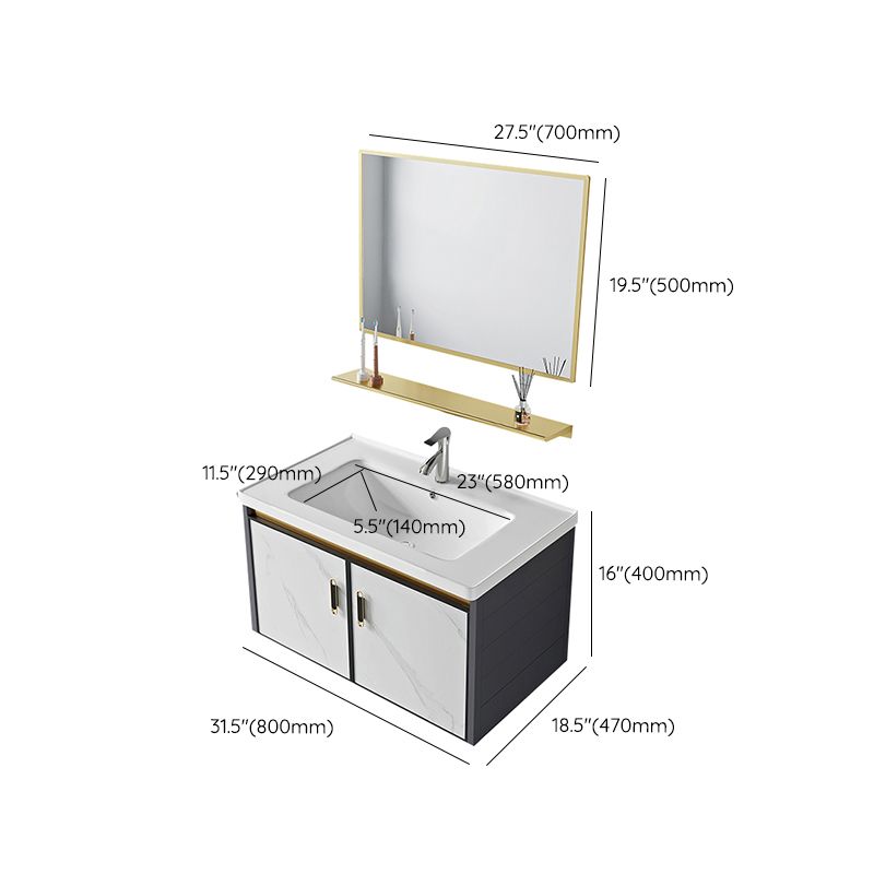 Modern Style Bath Vanity Dirt Resistant Wall Mount Bath Vanity with Faucet