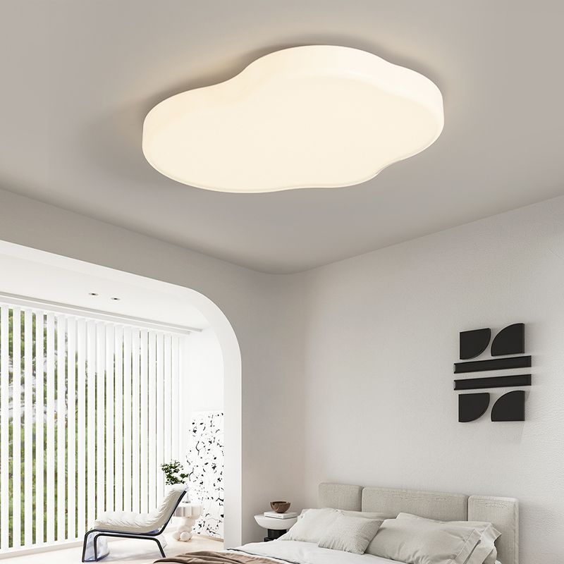 LED Modern Metal Flush Mount Cloud Shape Ceiling Light with PE Shade for Living Room