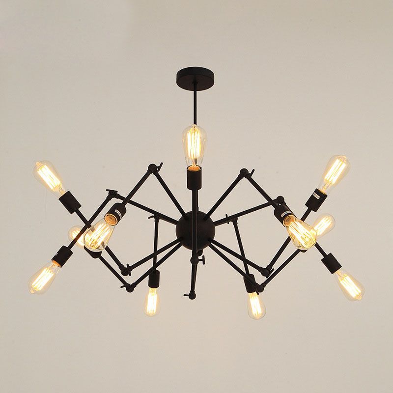 Spider-shaped Wrought Iron Chandelier Light Retro Industrial Style Coffee Shop Workshop Hanging Pendant Light