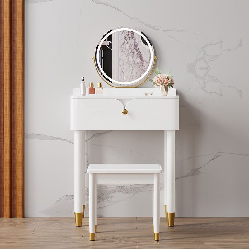 Modern Style Solid Wood Frame Vanity Table Metal Base Dressing Table