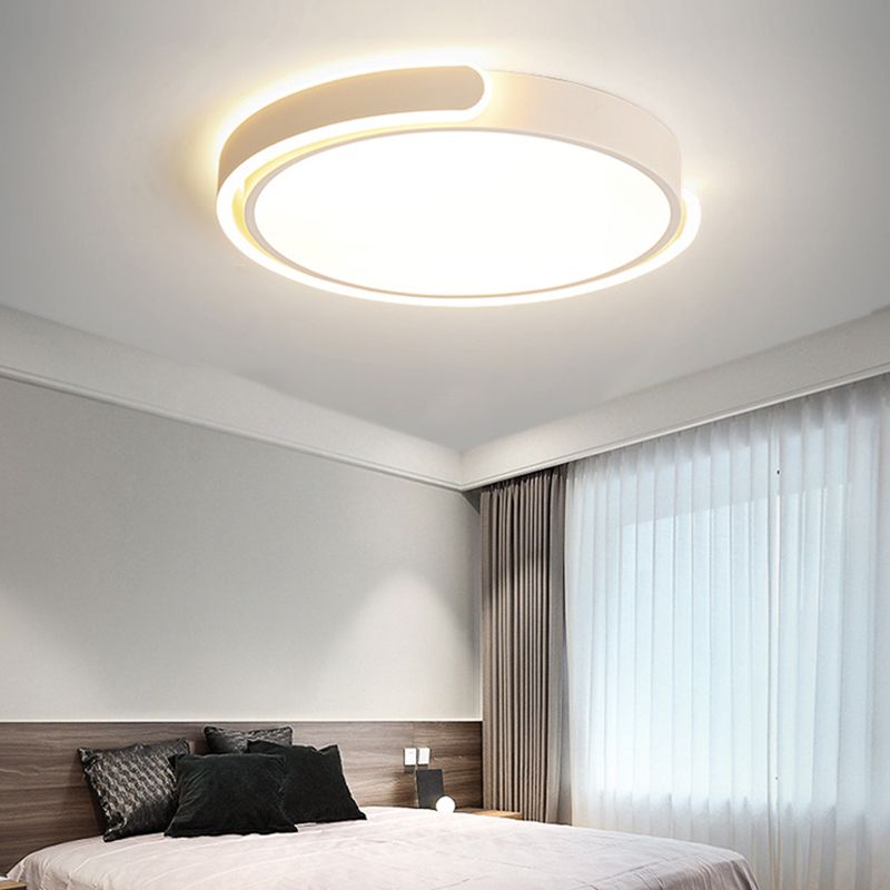 Single White Flush Mount Lighting LED Ceiling Light for Living Room