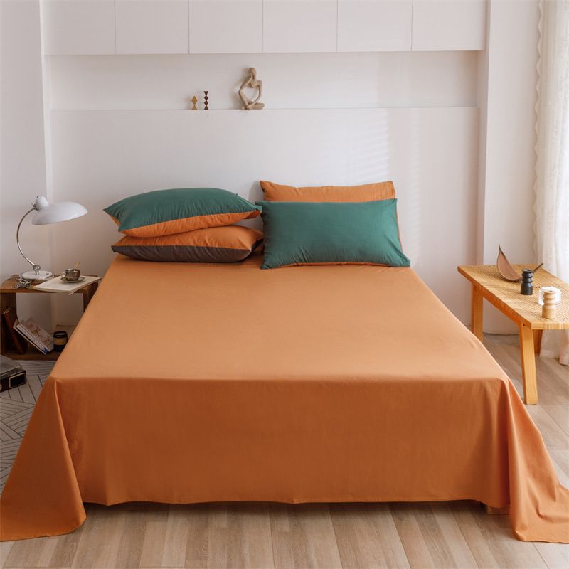 1-Piece 100 Cotton Solid Color Sheet Set Low Profile Breathable Bed Sheet