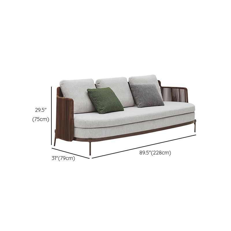 Modern Metal Patio Sofa 1 Piece Outdoor Patio Sofa with Cushions