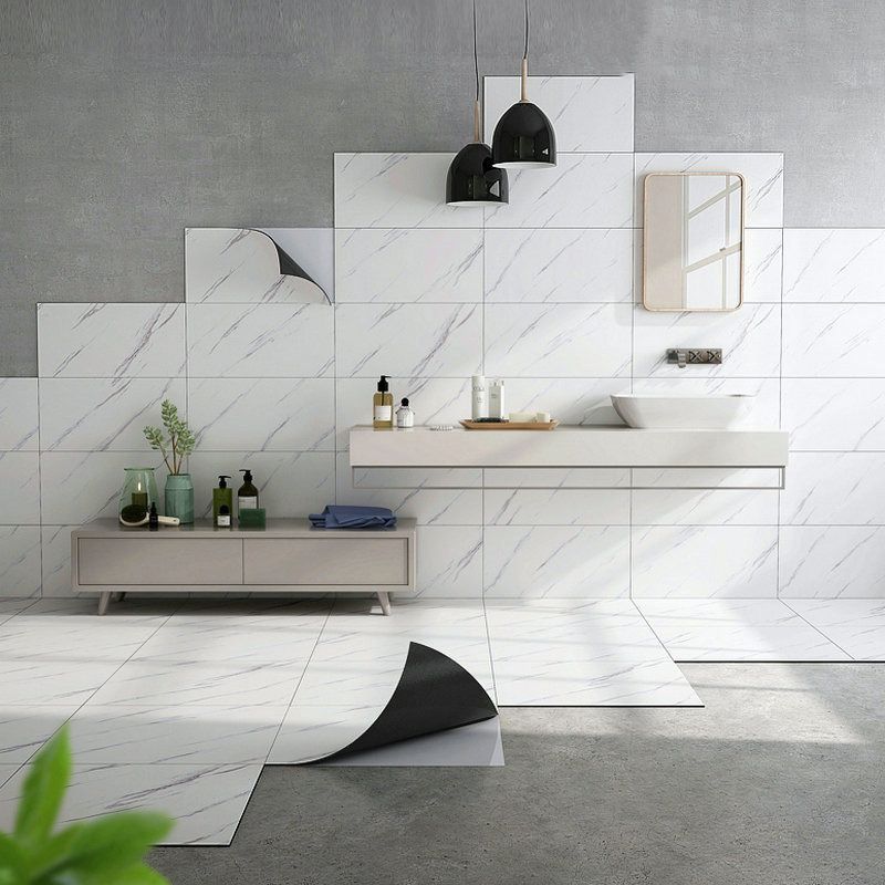 Single Tile Wallpaper Modern PVC Peel and Stick Wall Tile with Rectangular Shape