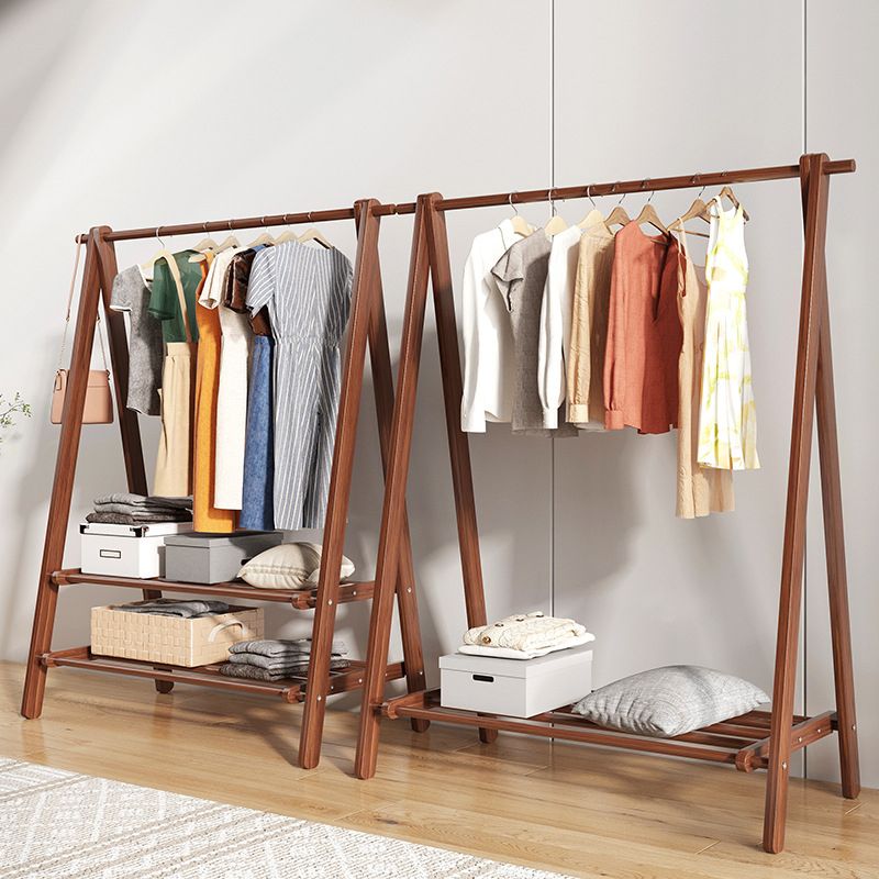 Modern Coat Rack Wooden Shelf Storage Coat Hanger in Bedroom Room