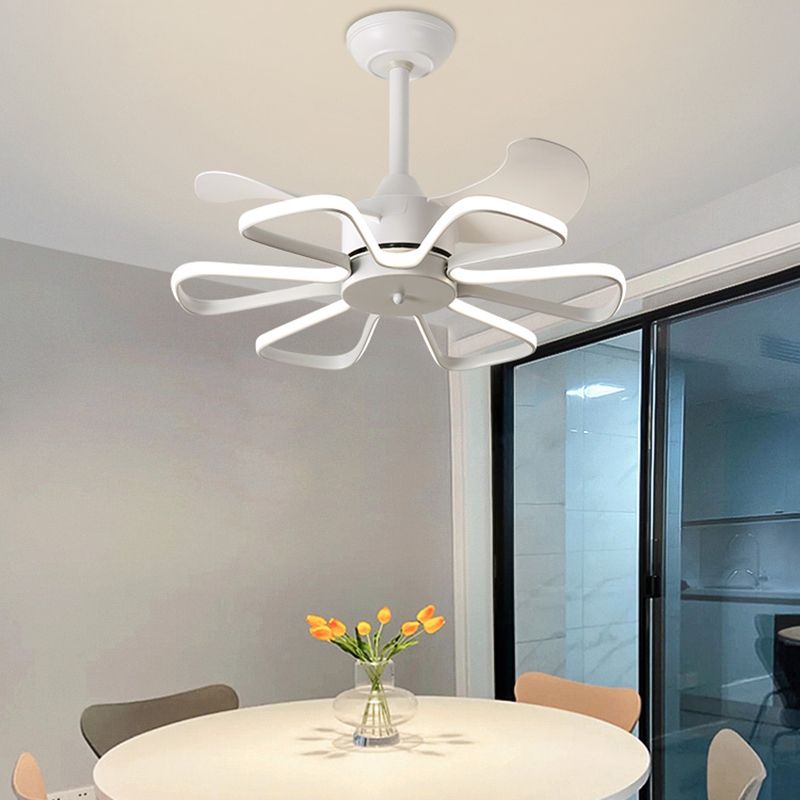 Metal Geometric Shape Ceiling Fan Modern Style 1 Light Ceiling Fans Fixtures