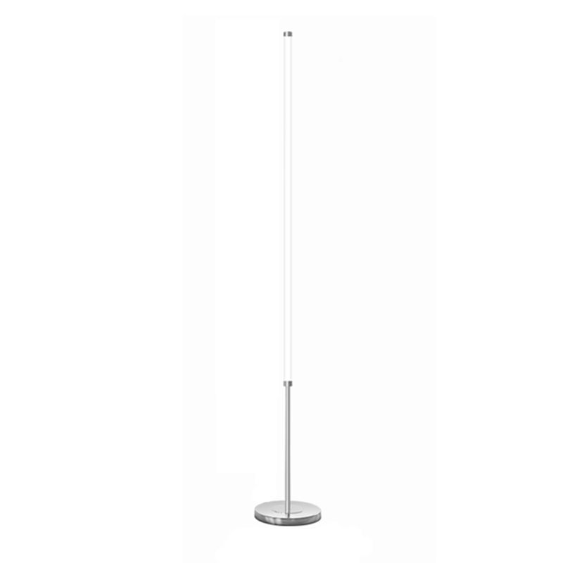 Acrylic Tubular Standing Floor Light Minimalism Chrome Finish LED Floor Lamp for Living Room